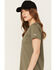 Image #2 - Carhartt Women's Force Relaxed Fit Midweight Short Sleeve Pocket Tee , Olive, hi-res