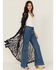 Image #2 - Shyanne Women's Embroidered Mesh Kimono, Indigo, hi-res