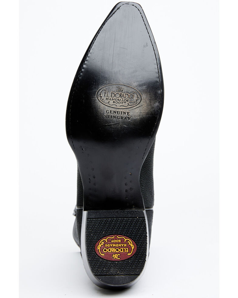 El Dorado Men's Exotic Stingray Skin Western Boots - Snip Toe, Black, hi-res