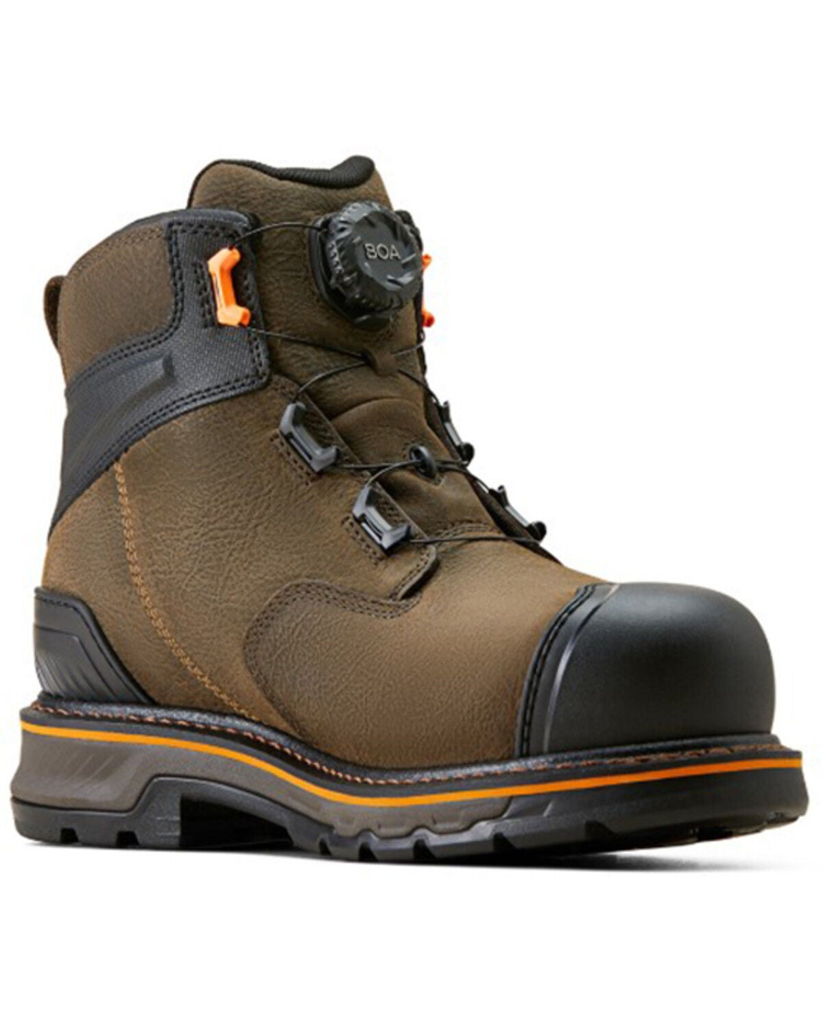 Ariat Men's 6" Stump Jumper BOA&reg; Waterproof Work Boots - Composite Toe, Brown, hi-res