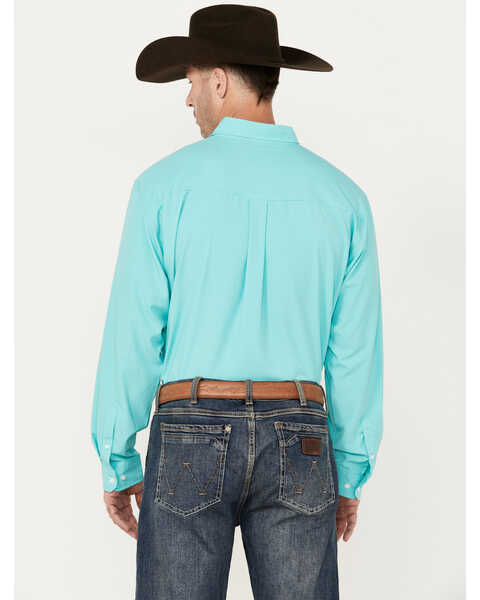 Image #4 - Cinch Men's ARENAFLEX Solid Long Sleeve Button-Down Western Shirt, Turquoise, hi-res