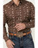 Image #3 - Ely Walker Men's Floral Striped Long Sleeve Pearl Snap Western Shirt , Brown, hi-res