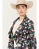 Image #2 - Cripple Creek Women's Boot Barn Exclusive Southwestern Print Wrap Jacket, Navy, hi-res