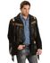 Image #1 - Scully Men's Bone Beaded Fringe Leather Jacket, Black, hi-res