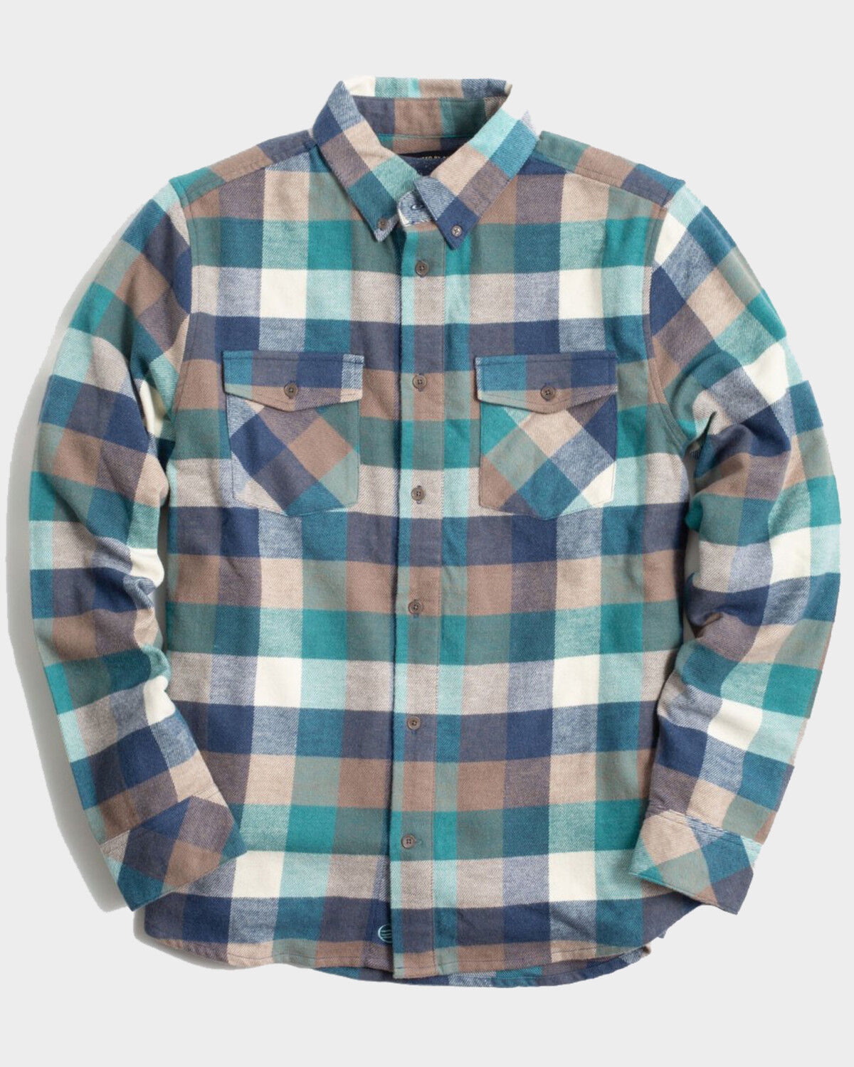 Image #1 - United By Blue Men's Brownstone Responsible Striped Long Sleeve Western Flannel Shirt, Turquoise, hi-res