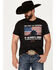 Image #1 - Kerusso Men's Hold Fast JFK Flag Short Sleeve Graphic T-Shirt, Black, hi-res