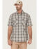 Image #1 - Carhartt Men's Rugged Flex® Steel Plaid Print Relaxed Short Sleeve Snap Western Shirt, Steel, hi-res