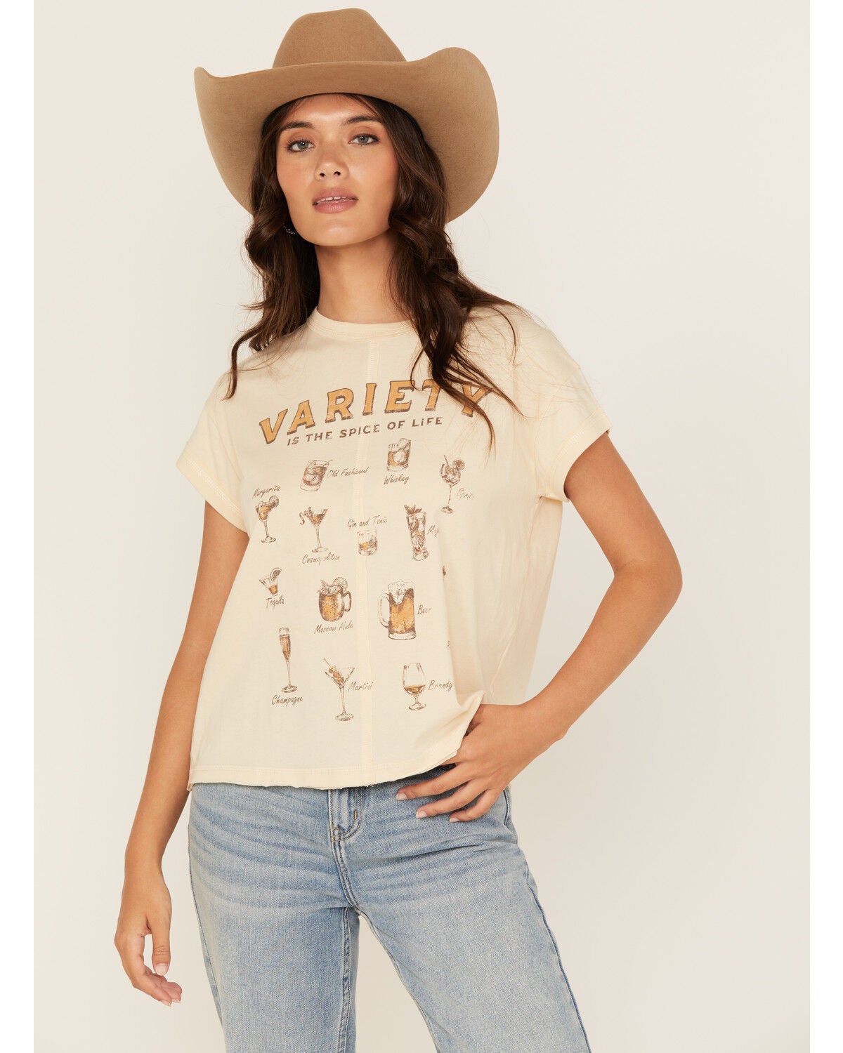 Cleo + Wolf Women's Spice of Life Short Sleeve Graphic Tee, Oatmeal, hi-res