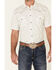 Cowboy Hardware Men's Dash Diamond Geo Print Short Sleeve Snap Western Shirt , White, hi-res