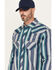 Image #2 - Cody James Men's FR Mesa Printed Long Sleeve Pearl Snap Western Work Shirt, Navy, hi-res
