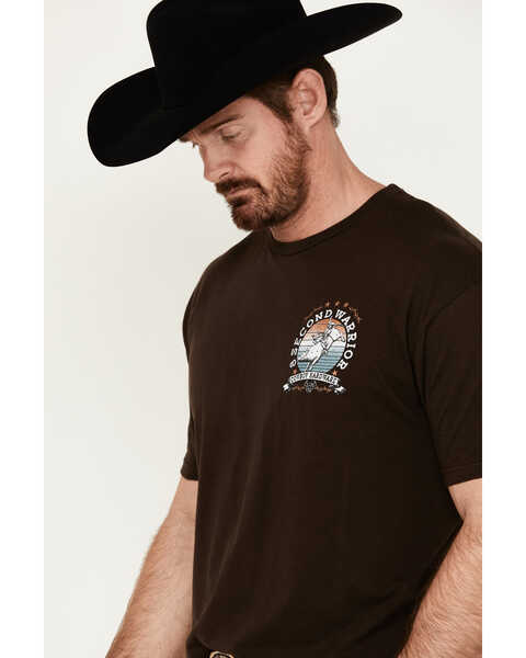 Image #3 - Cowboy Hardware Men's 8 Second Warrior Short Sleeve Graphic T-Shirt , Chocolate, hi-res