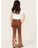Ranch Dress'n Girls' Bandera Southwestern Print Super Flare Jeans, Rust Copper, hi-res