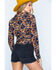 Image #3 - Ryan Michael Women's Aspen Southwestern Silk Print Long Sleeve Pearl Snap Western Shirt, Grey, hi-res