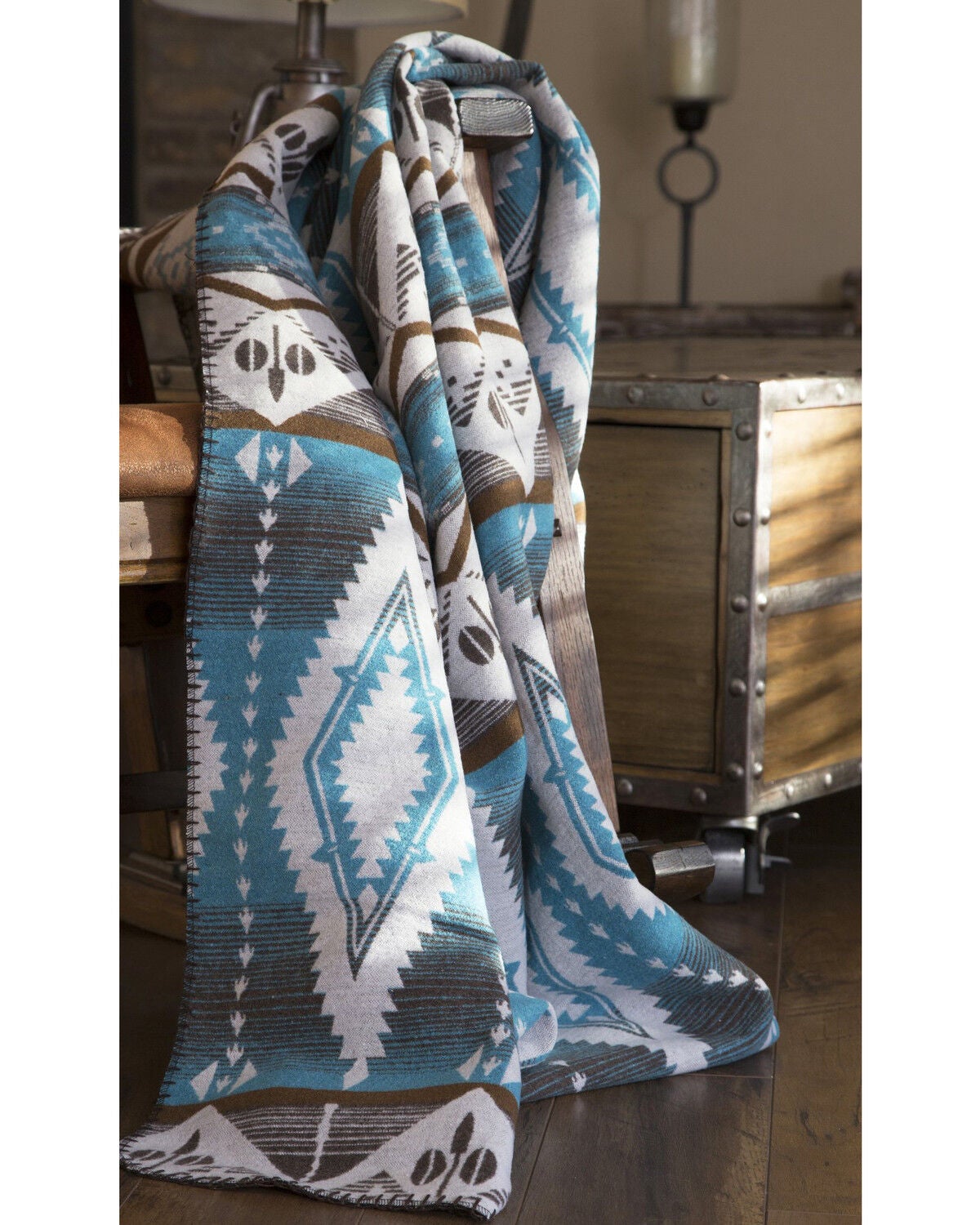Carstens Home Earth Southwestern Throw Blanket, Turquoise, hi-res