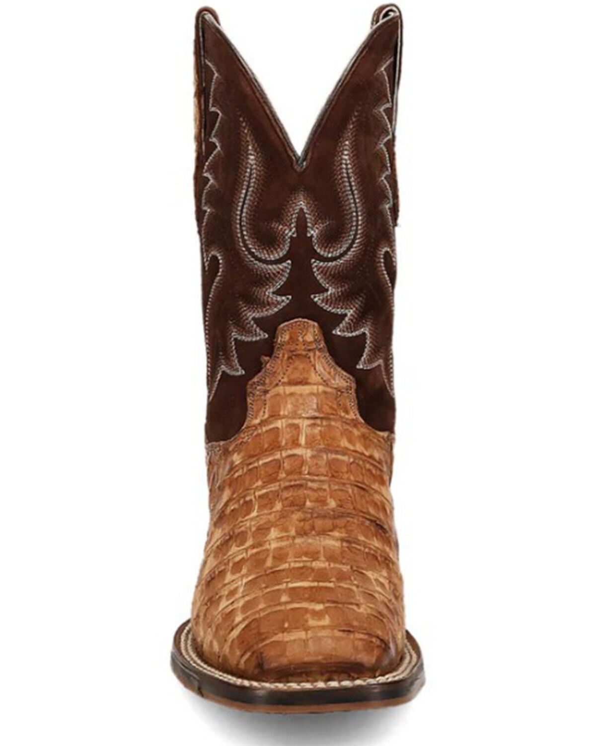 Image #4 - Dan Post Leon Exotic Caiman Western Boots - Broad Square Toe, Brass, hi-res