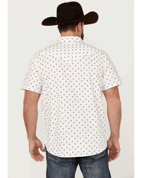 Image #4 - Moonshine Spirit Men's Ace Geo Print Short Sleeve Snap Western Shirt , White, hi-res