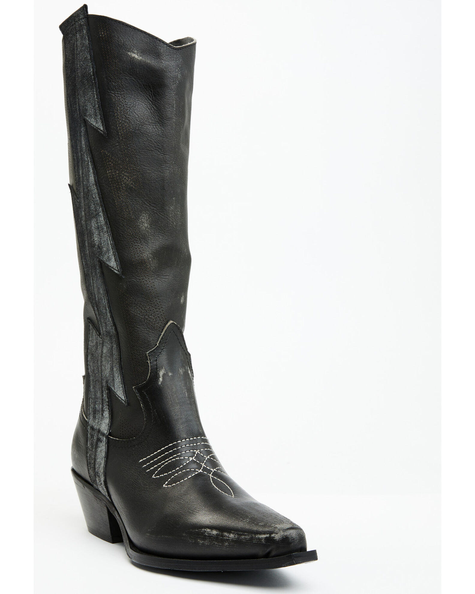 Italian Cowboy Women s Bolt Overlay Tall Western Boots Snip Toe Sheplers
