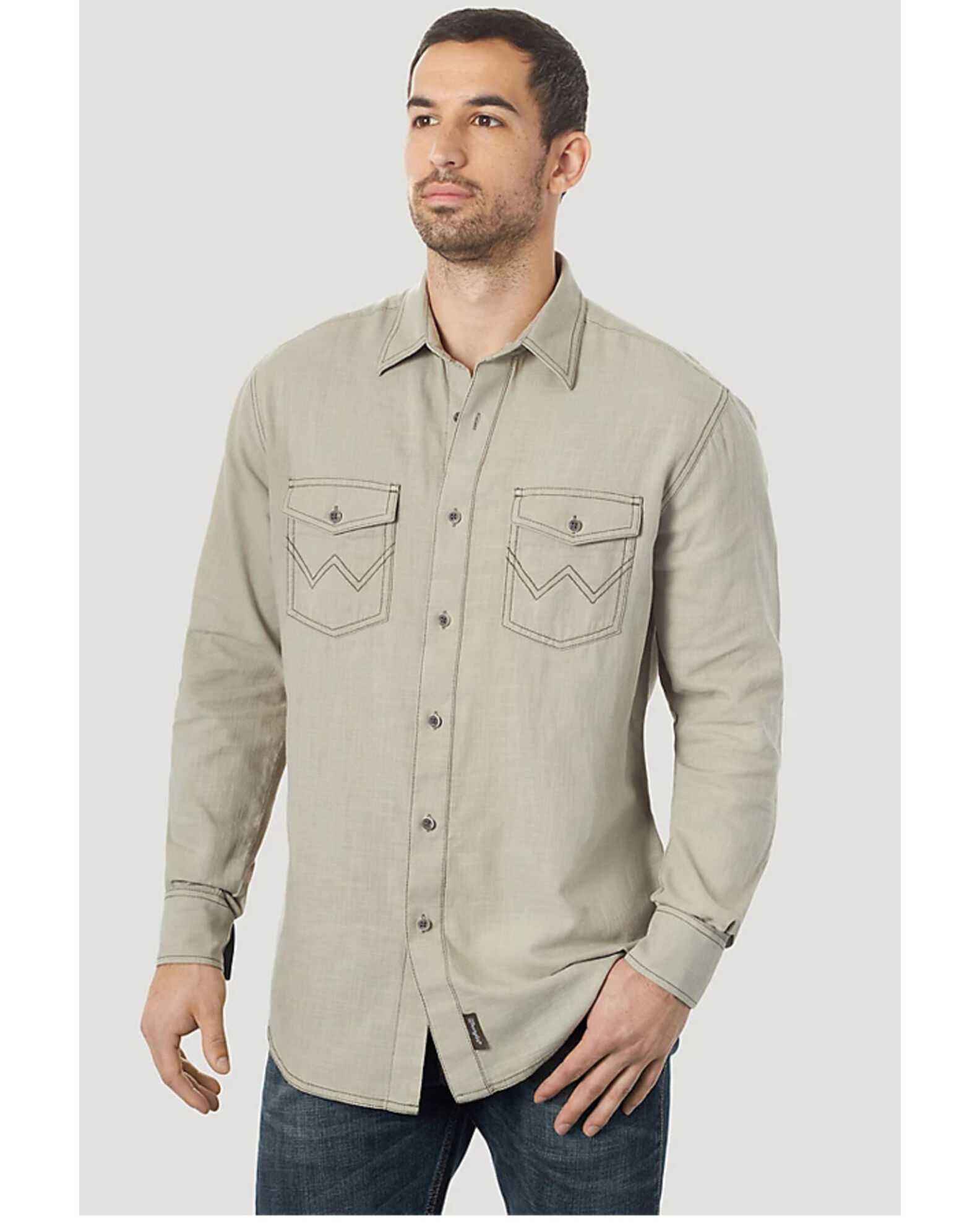 Wrangler Retro Men's Solid Long Sleeve Button Down Western Shirt | Sheplers