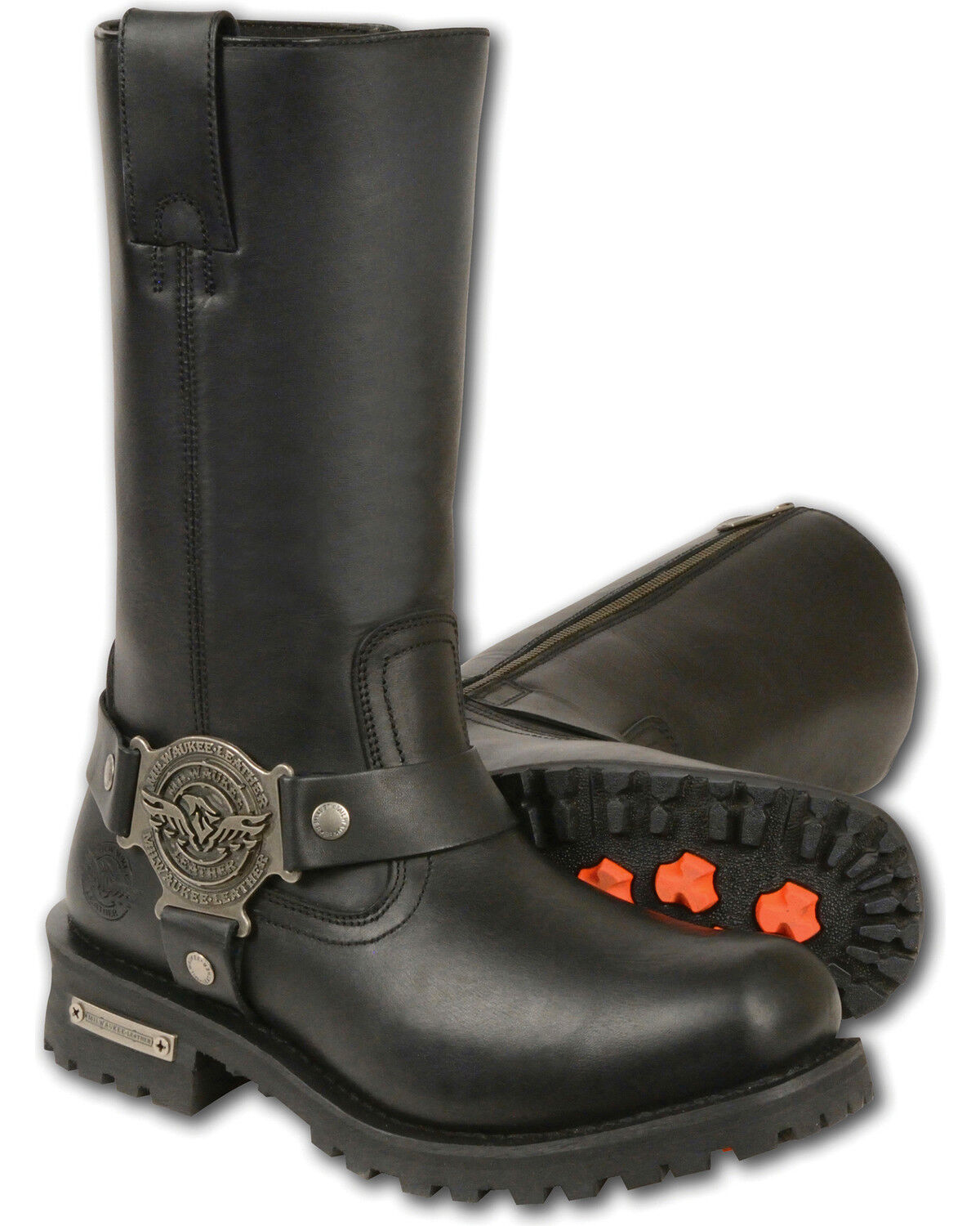 Image #1 - Milwaukee Leather Women's 11" Classic Harness Boots - Square Toe, Black, hi-res