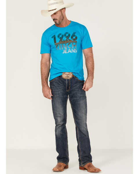 Image #2 - Cinch Men's Large Retro Logo Graphic T-Shirt , Blue, hi-res