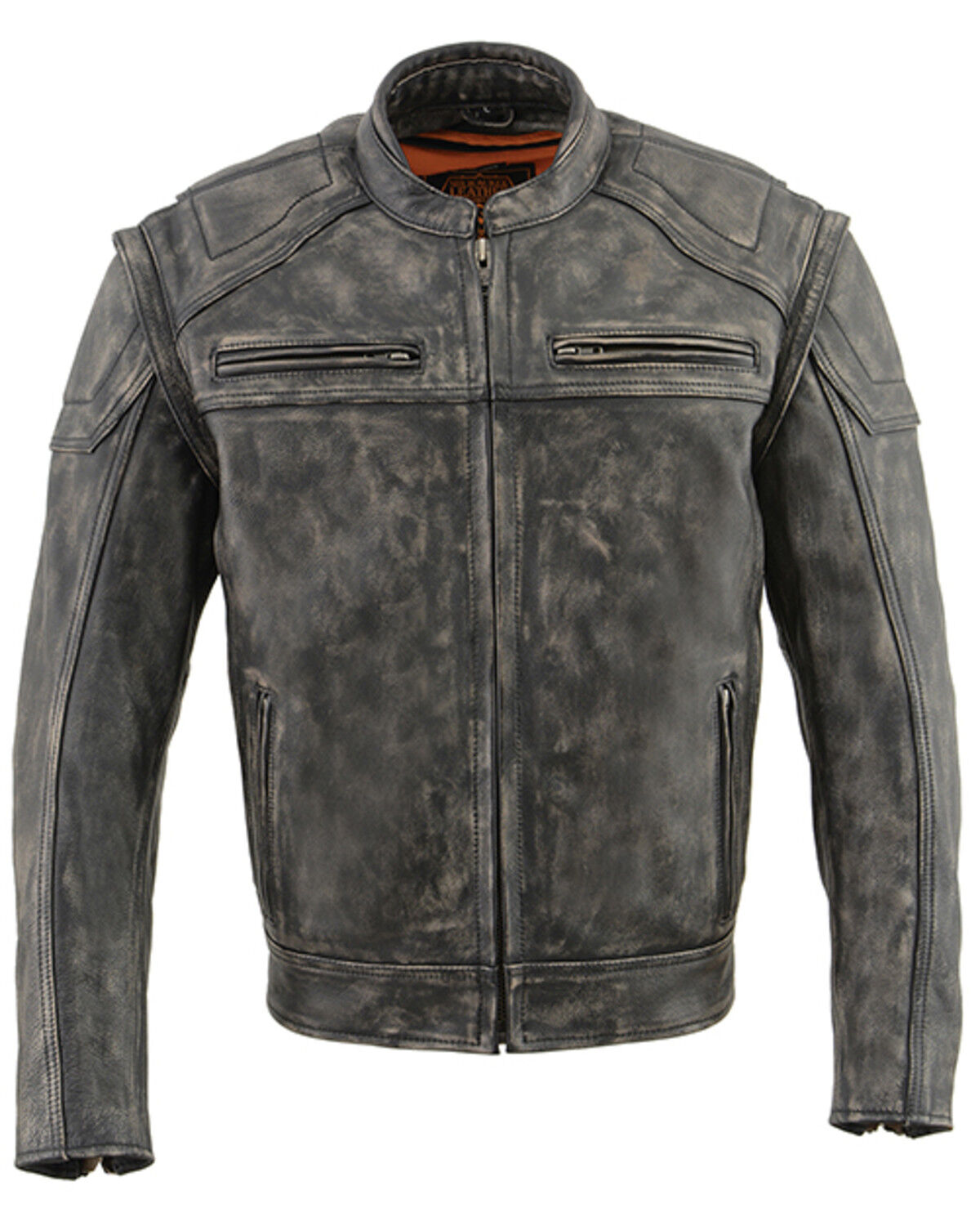Image #1 - Milwaukee Leather Men's Distressed 2 In 1 Motorcycle Jacket - 4X, Brown, hi-res