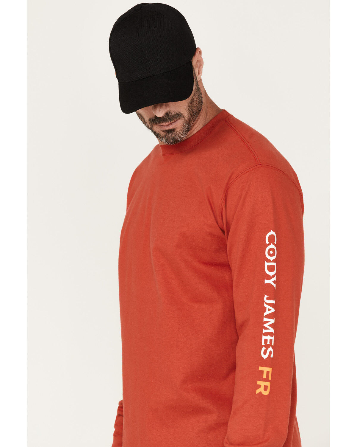 Image #2 - Cody James Men's FR Logo Long Sleeve Work T-Shirt, Red, hi-res