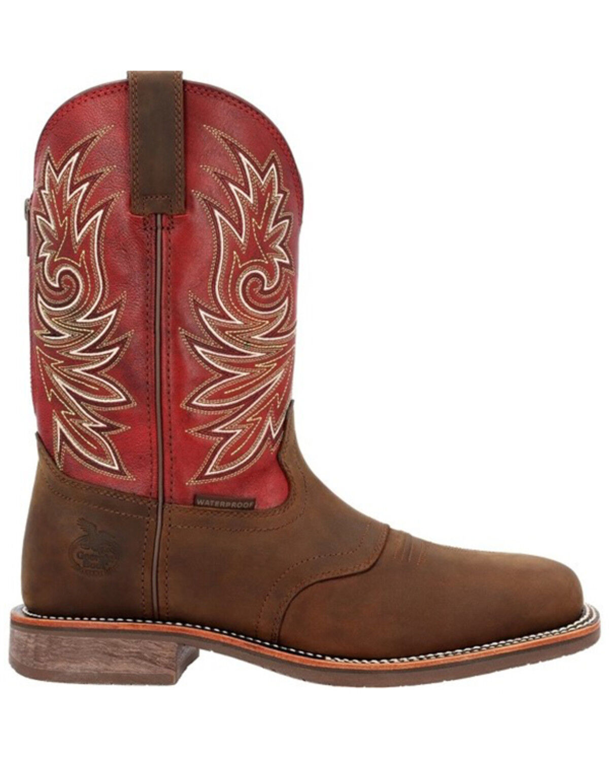 Image #2 - Georgia Boot Men's Carbo-Tec Waterproof Soft Toe Western Boots - Square Toe, Brown, hi-res