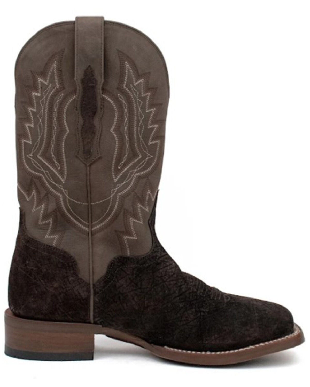 Image #2 - El Dorado Men's Hippo Chocolate Exotic Western Boot - Broad Square Toe, Chocolate, hi-res