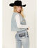 Image #4 - Miss Me Women's Denim Sequins Plaid Vest, Medium Blue, hi-res