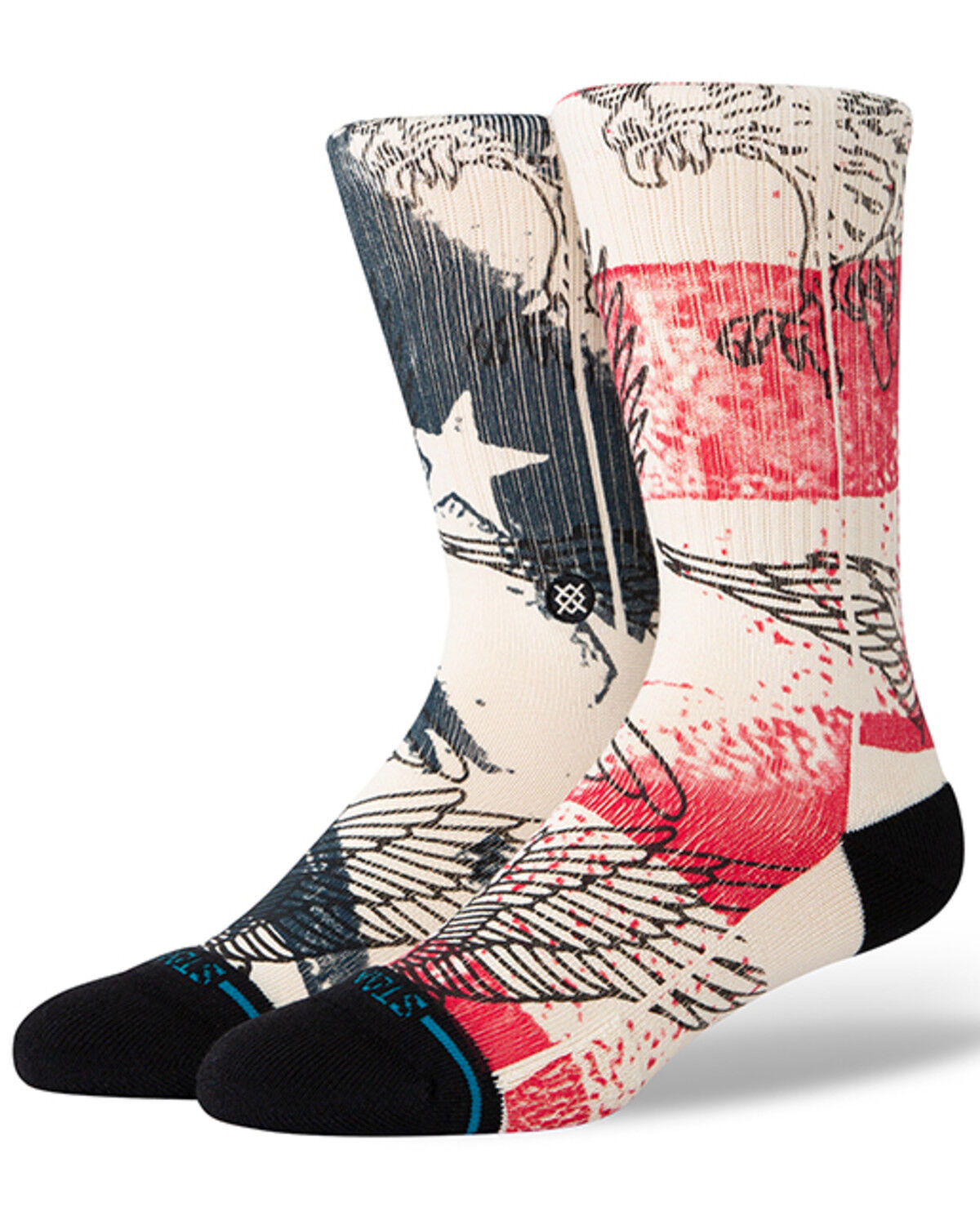 Image #1 - Stance Men's The United Crew Socks, Red, hi-res