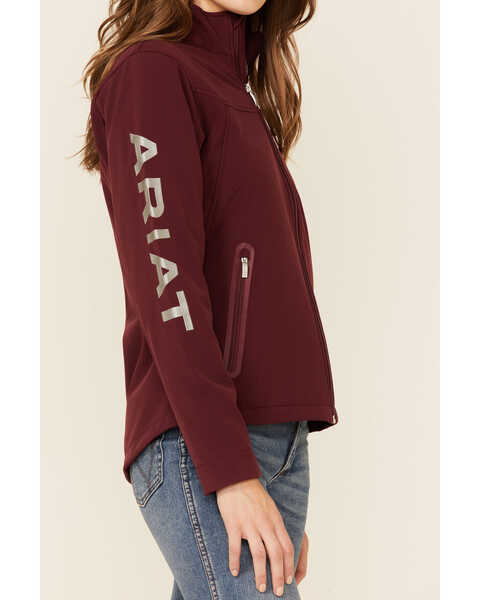 Image #3 - Ariat Women's Wine New Team Logo Zip-Front Softshell Jacket , , hi-res