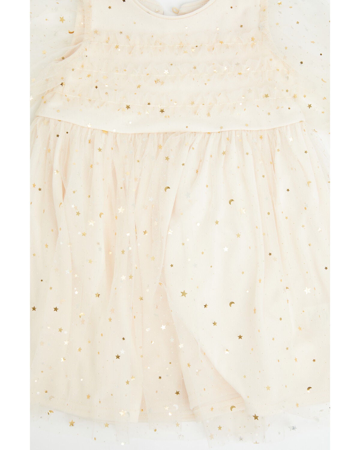 Image #2 - Yura Infant Girls' Star Tulle Short Sleeve Dress, Cream, hi-res