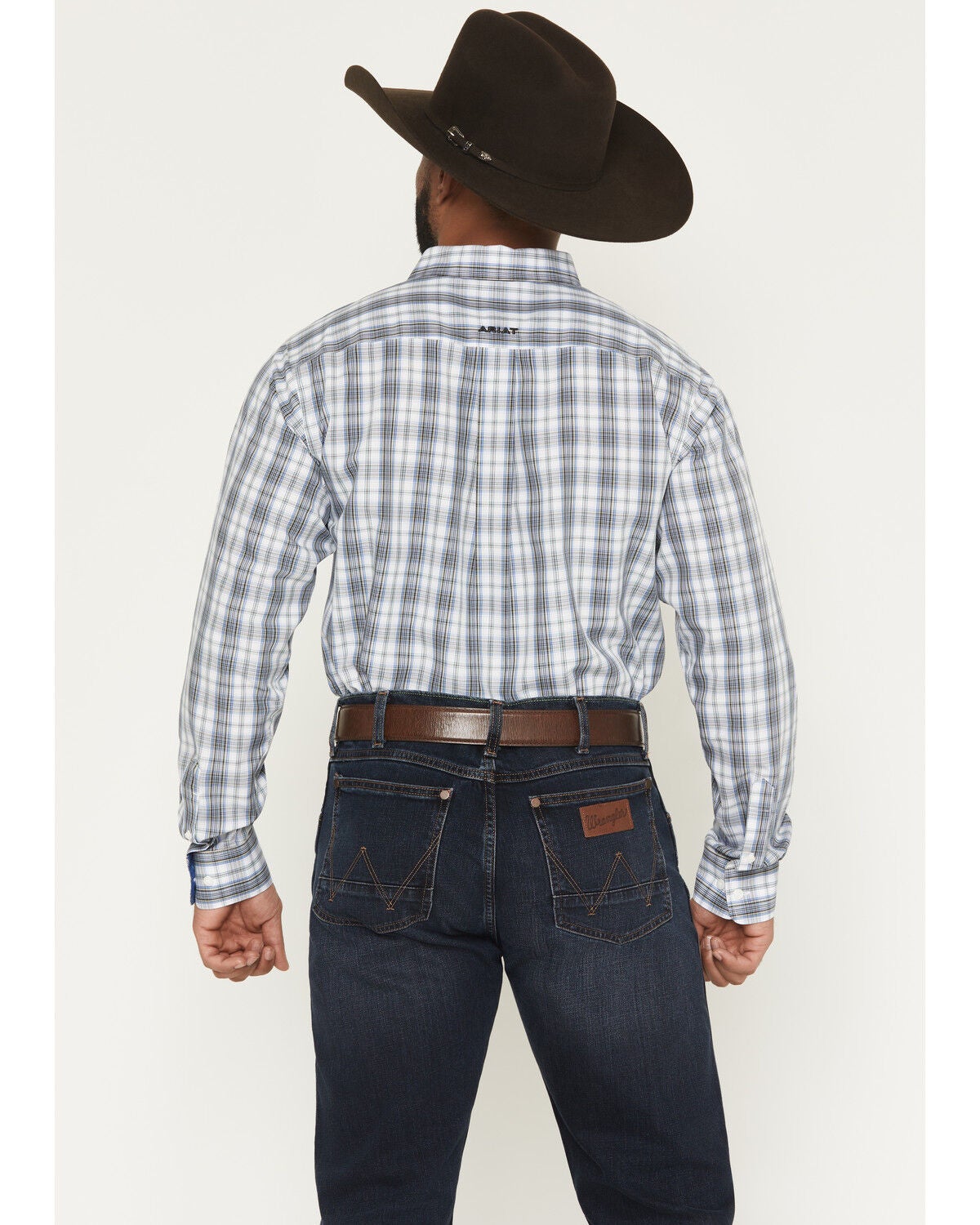 Image #4 - Ariat Men's Cody Plaid Print Long Sleeve Button-Down Western Shirt, White, hi-res