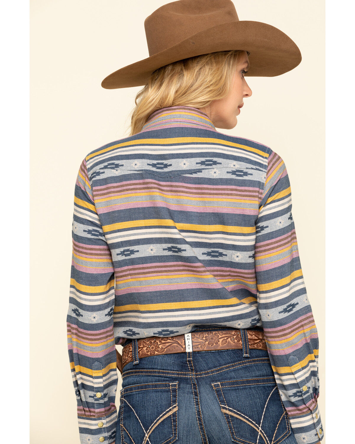 Image #2 - Ariat Women's Sunset Beauty Long Sleeve Western Shirt, Blue, hi-res