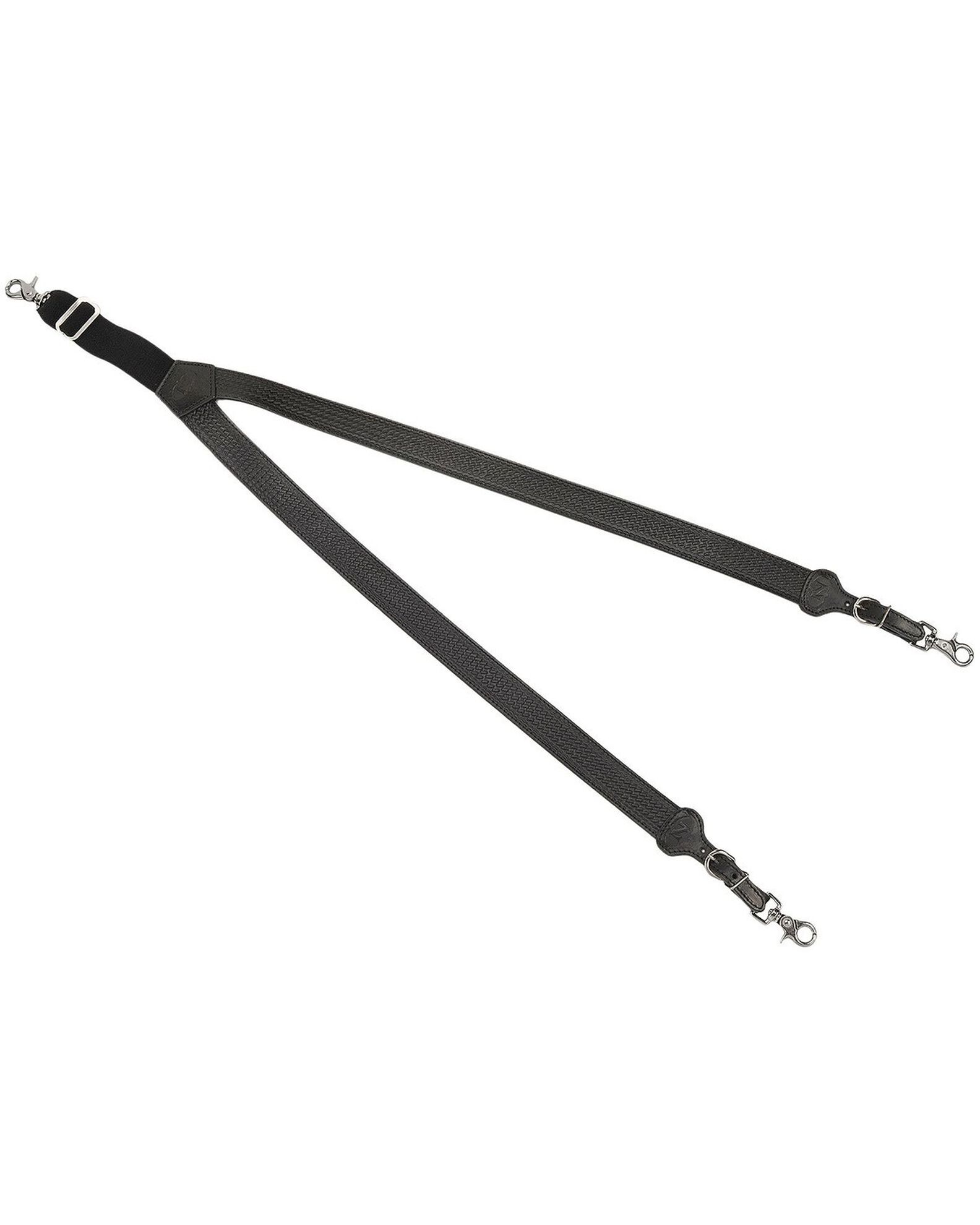 Image #1 - Nocona Black Leather Suspenders, Black, hi-res