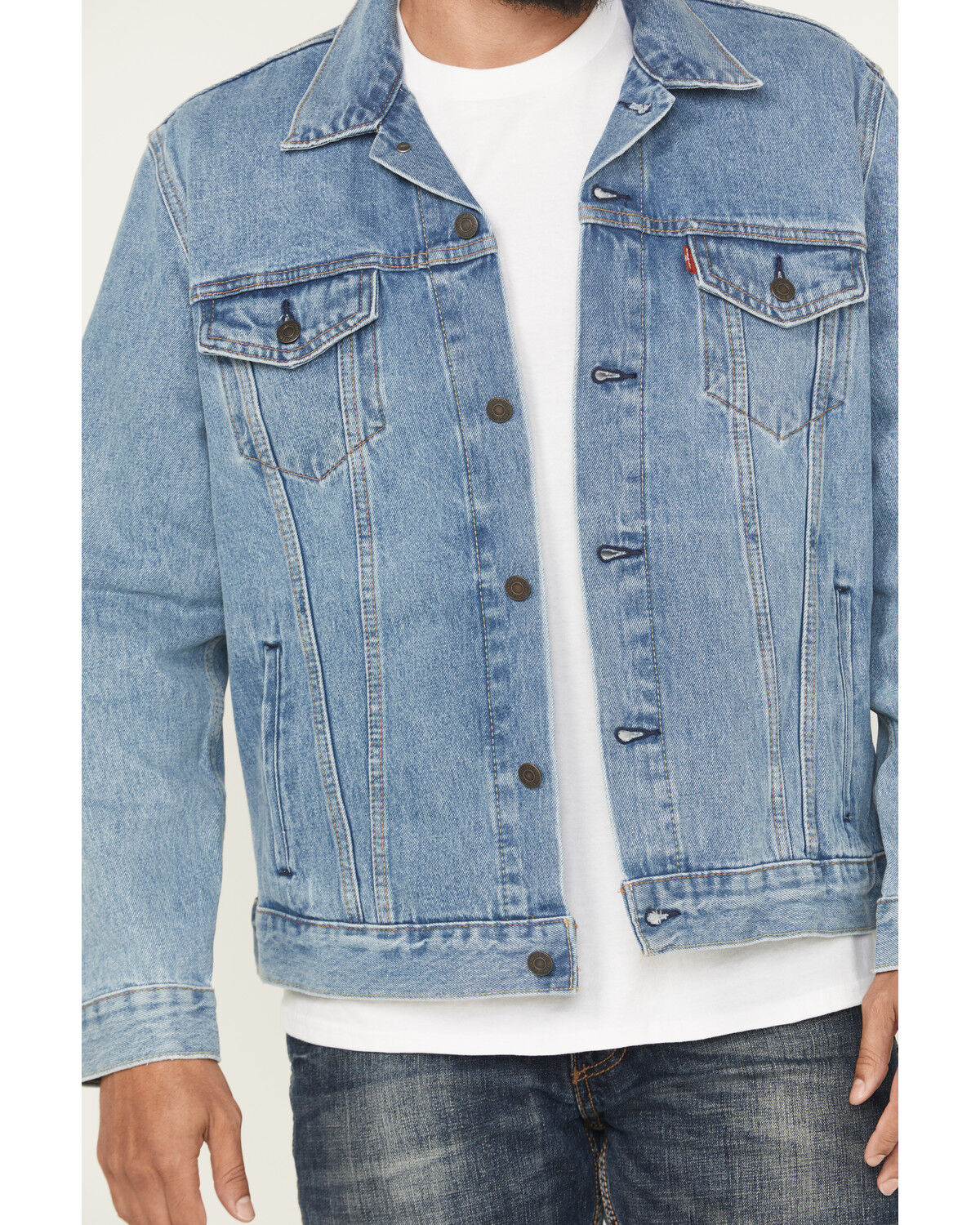 Image #3 - Levi's Men's Light Wash Denim Trucker Jacket, Light Wash, hi-res
