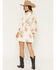 Image #4 - Shyanne Women's Floral Print Long Sleeve Satin Mini Dress, Cream, hi-res