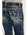 Image #2 - Shyanne Girls' Medium Wash Double Horseshoe Pocket Bootcut Stretch Denim Jeans, Medium Wash, hi-res