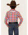 Image #4 - Wrangler Boys' Logo Plaid Print Long Sleeve Snap Western Shirt, Red, hi-res
