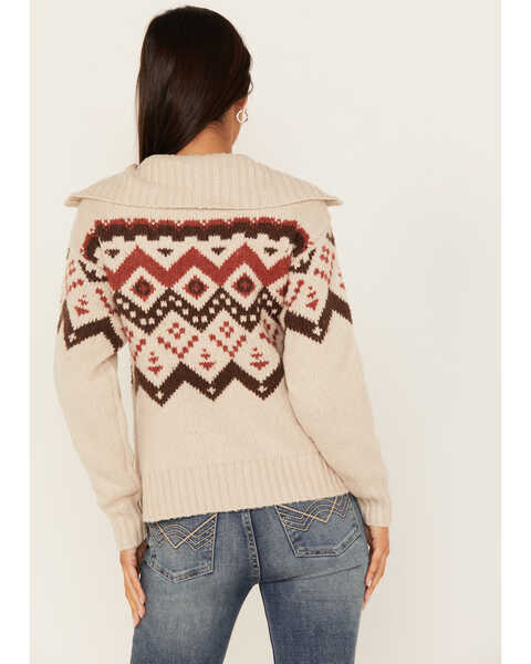Image #4 - Idyllwind Women's Addison 1/4 Zip Southwestern Print Sweater , Dark Brown, hi-res