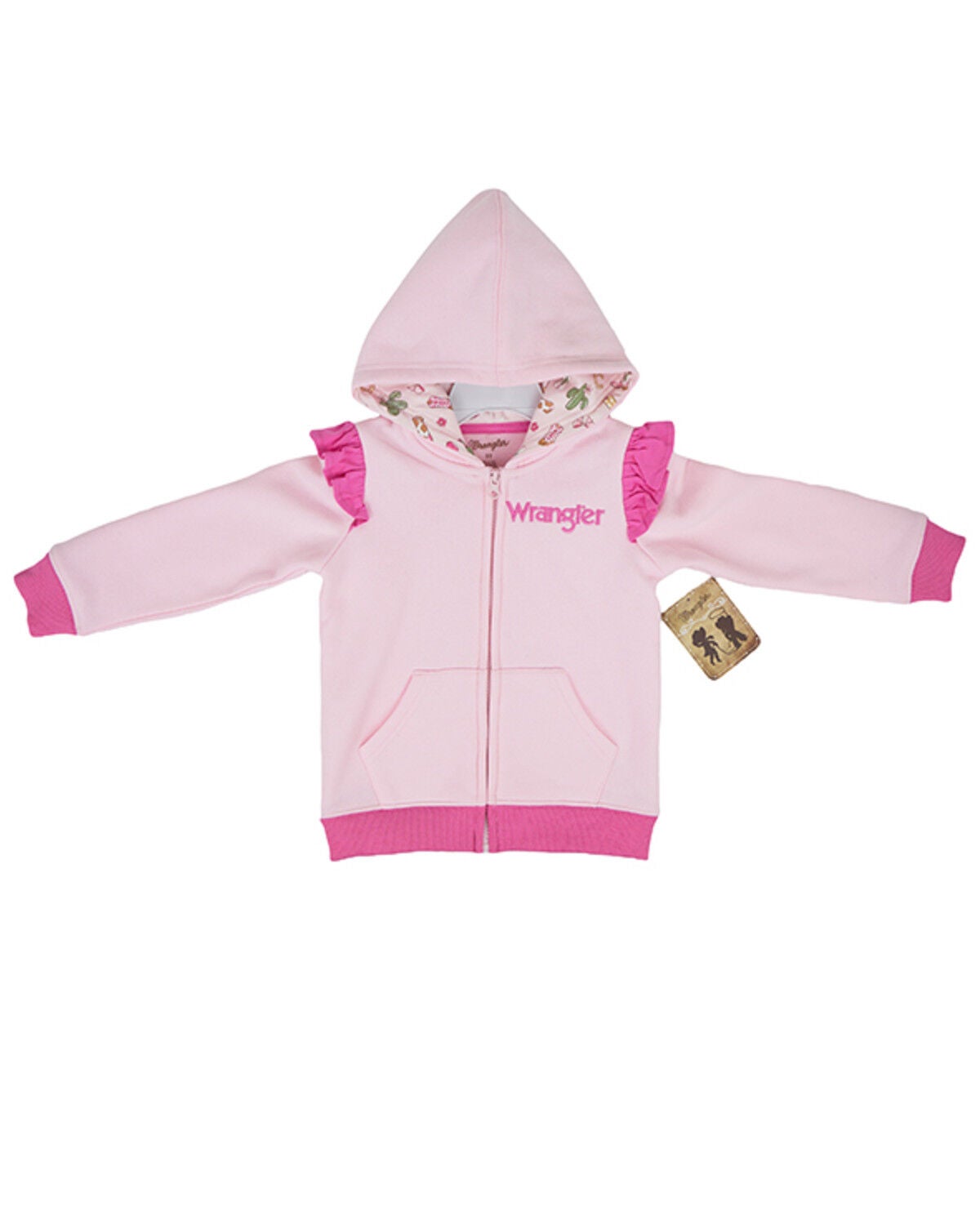 Wrangler Toddler Girls' Ruffle Hooded Jacket, Pink, hi-res