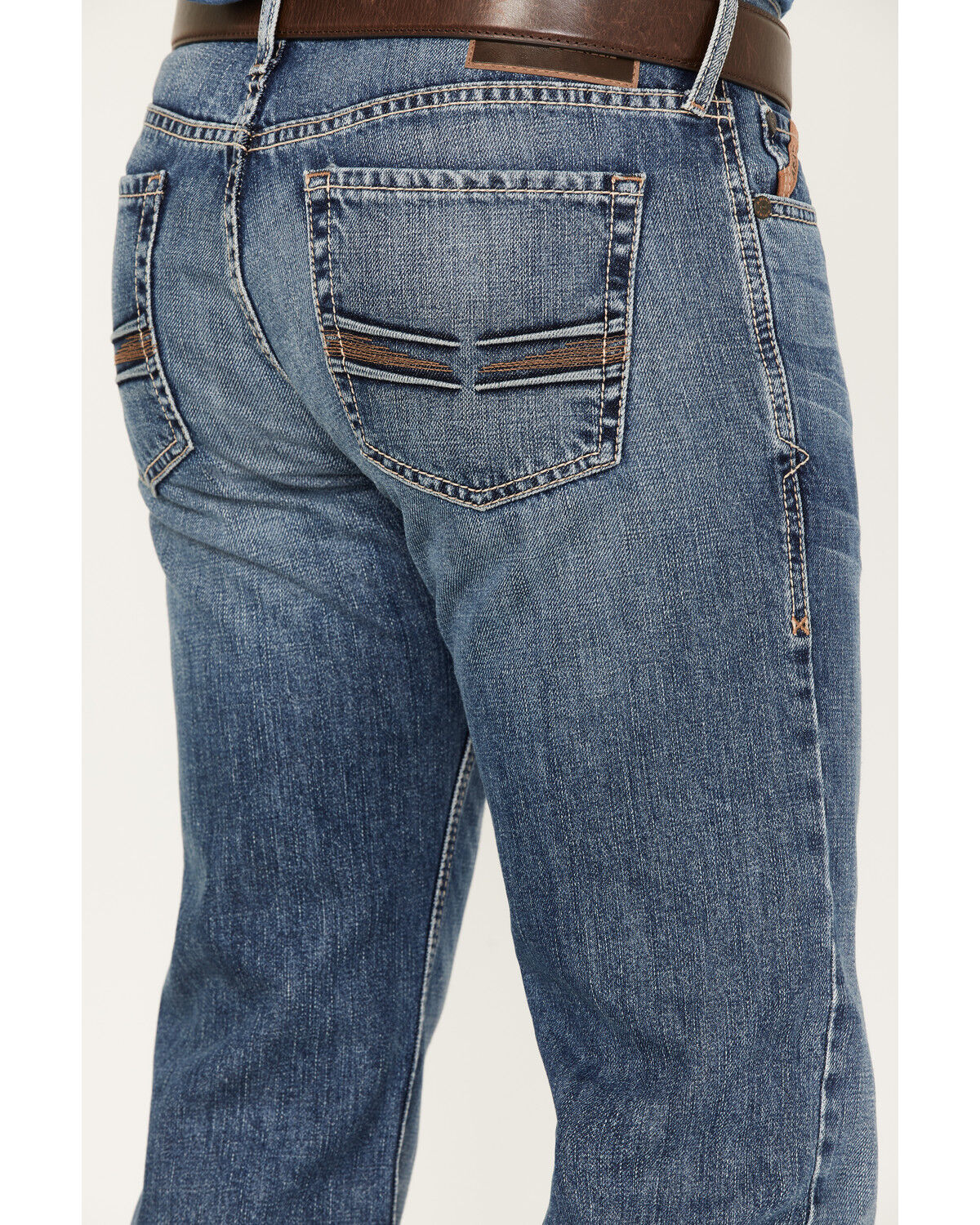 Image #4 - Ariat Men's M7 Branson Merrick Medium Wash Slim Straight Jeans, Blue, hi-res