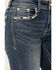 Image #4 - Grace in LA Women's Dark Wash Mid Rise Diamond Embroidered Pocket Stretch Bootcut Jeans , Dark Wash, hi-res