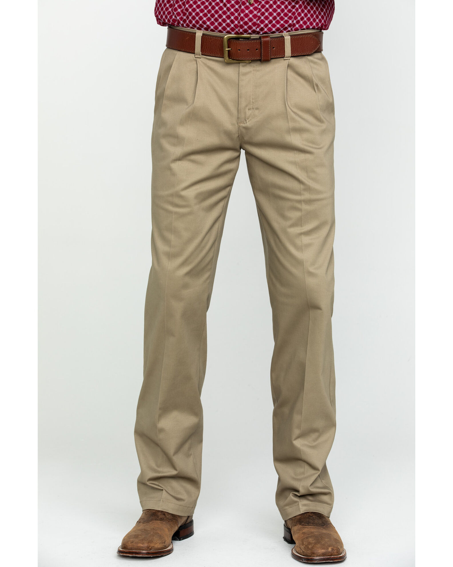 Wrangler Men s Khaki Casual Pleated Front Western Pants Sheplers
