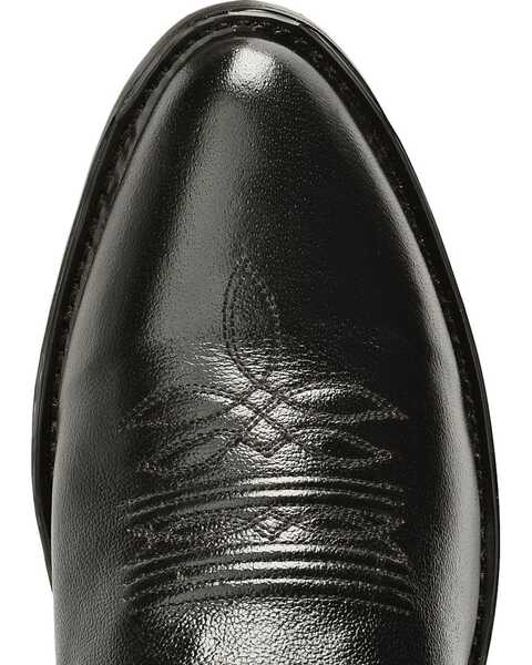 Image #6 - Old West Men's Smooth Leather Western Boots - Medium Toe, Black, hi-res