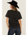 Image #4 - Affliction Women's Deep V Mesh Insert Short Sleeve Graphic Tee, Black, hi-res