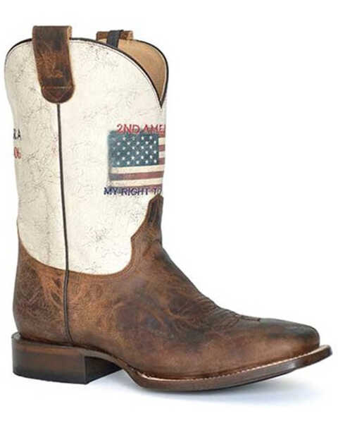 Image #1 - Roper Men's My Right Concealed Carry System Western Boots - Square Toe, Brown, hi-res
