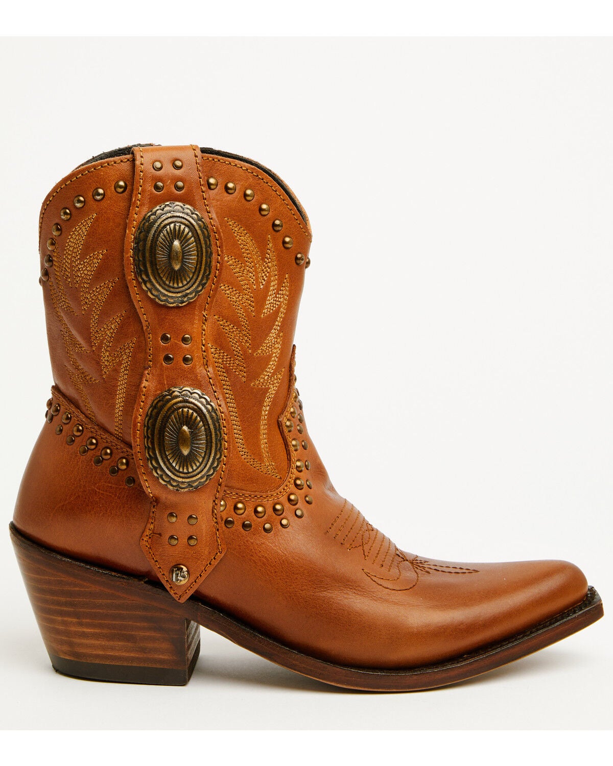 Image #2 - Liberty Black Women's Shirley Concho Western Booties - Snip Toe, Tan, hi-res