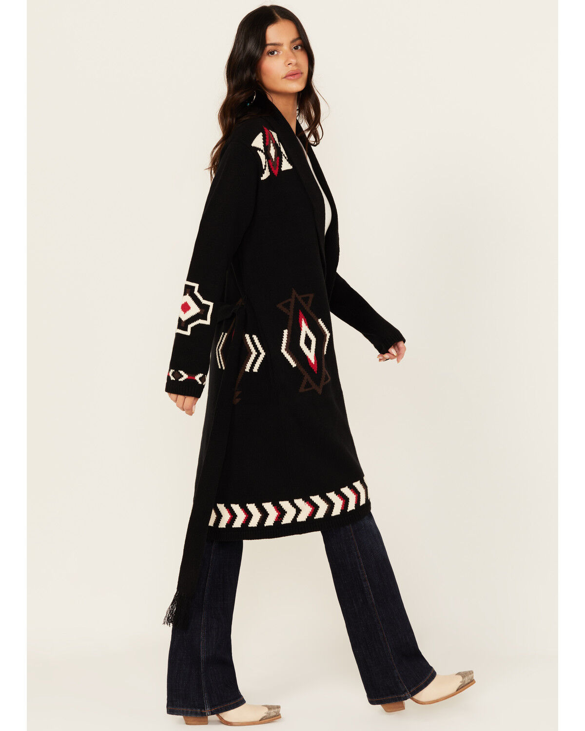 Image #2 - Idyllwind Women's Leopole Long Cardigan, Black, hi-res