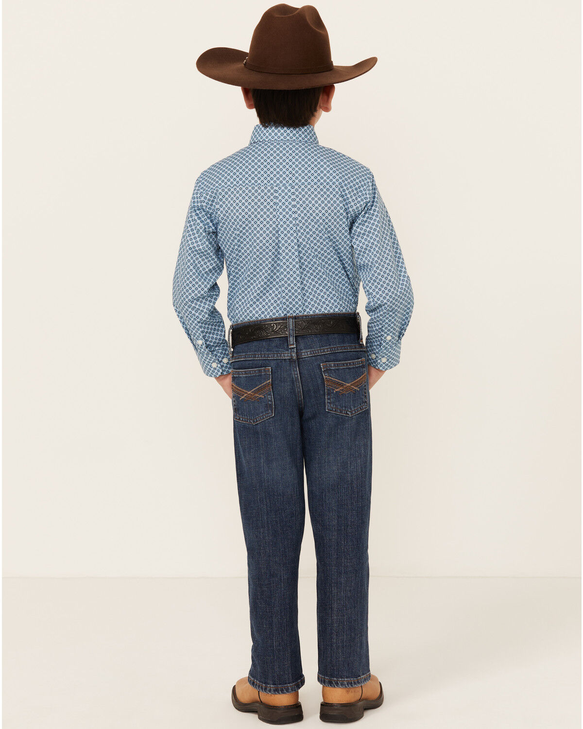 Image #3 - Wrangler 20X Little Boys' Barksdale Dark Wash Vintage Bootcut Stretch Denim Jeans, Dark Wash, hi-res